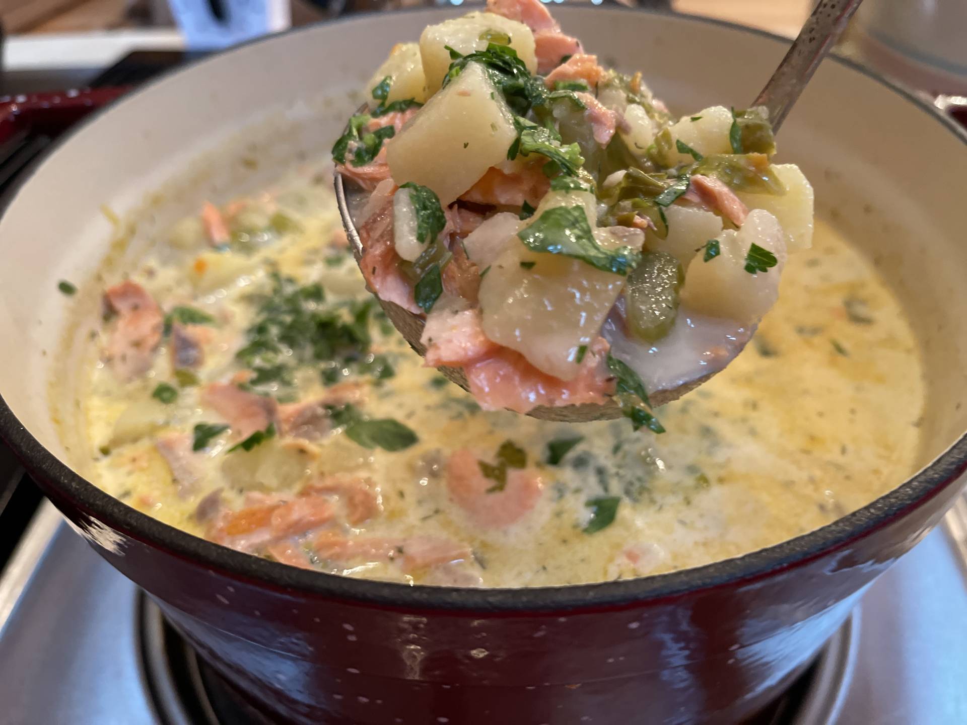 Salmon Chowder, or Any Fish Chowder • Chocolate Box Cottage
